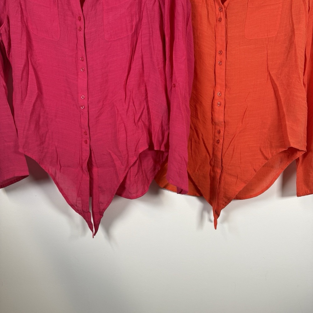 Westbound Petites‎ Women's Button Down Sheer Shirt Size Large Petite Bundle Of 2 - Picture 2 of 12